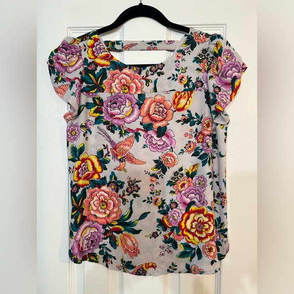 Grey floral blouse - Picture 1 of 3